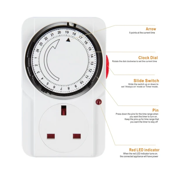 1pc 24 Hour Segment Timer Switch