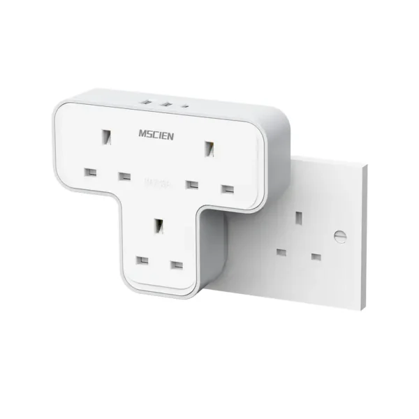 Plug Adapter 3 Way with 3 USB(1 Type C)
